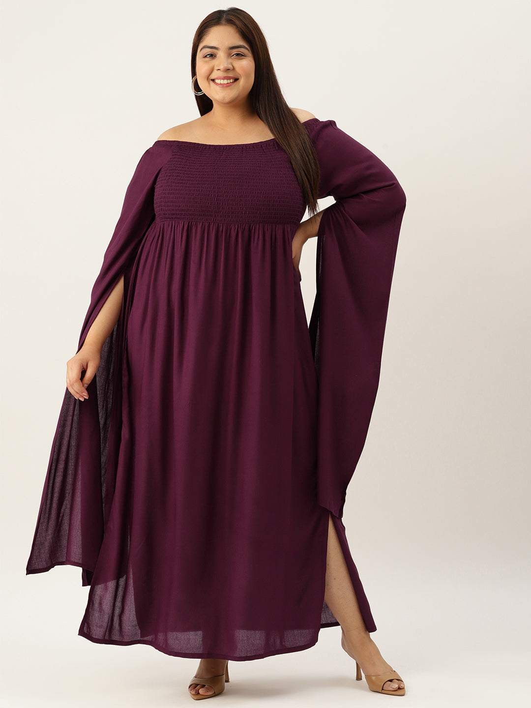 Plus Size Off Shoulder Maxi Dress