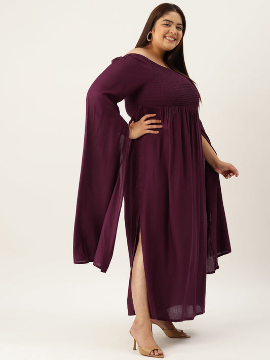 Plus Size Off Shoulder Maxi Dress