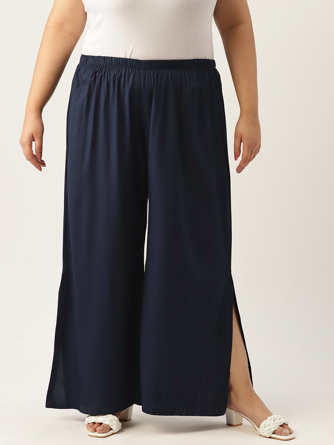 Plus Size Wide Leg Flared Palazzo