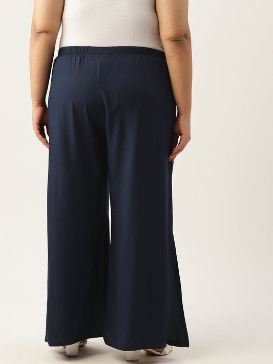 Plus Size Wide Leg Flared Palazzo