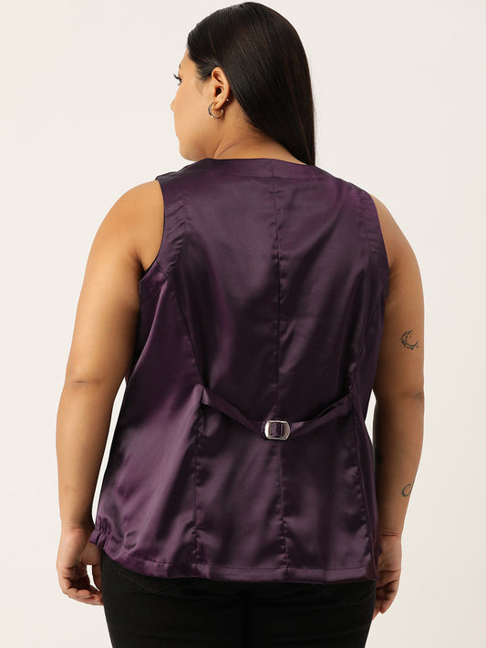 Plus Size Satin Shirt Style Top