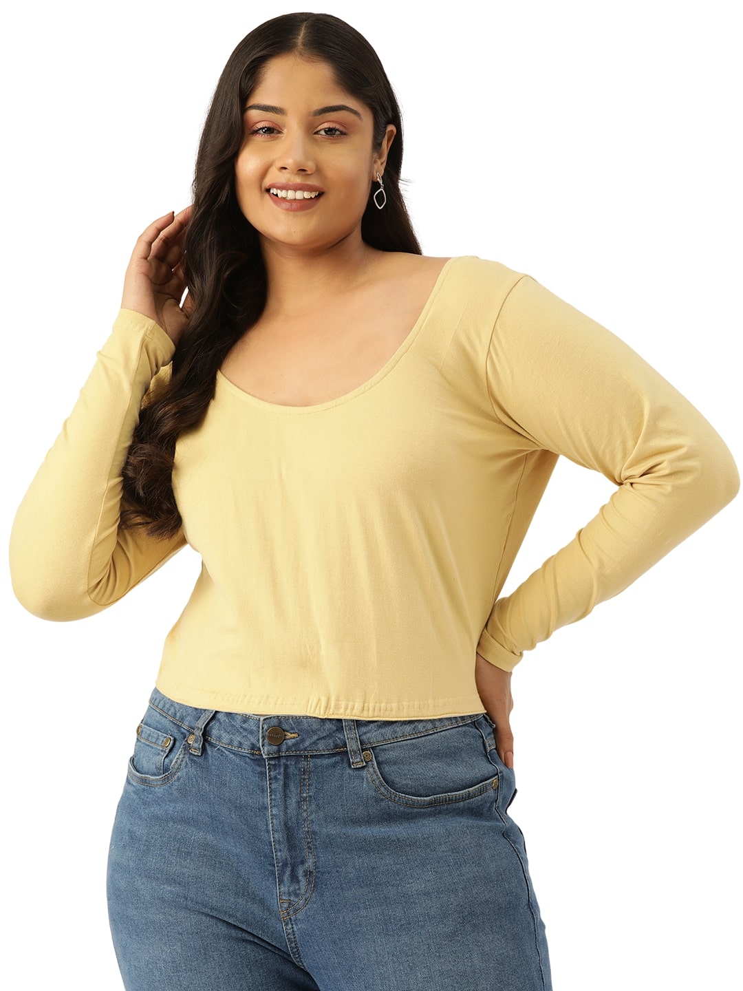 Plus Size Cotton Knitted Crop Top