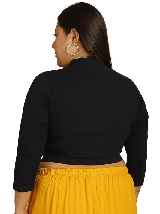 Plus Size Cotton Knitted Crop Top