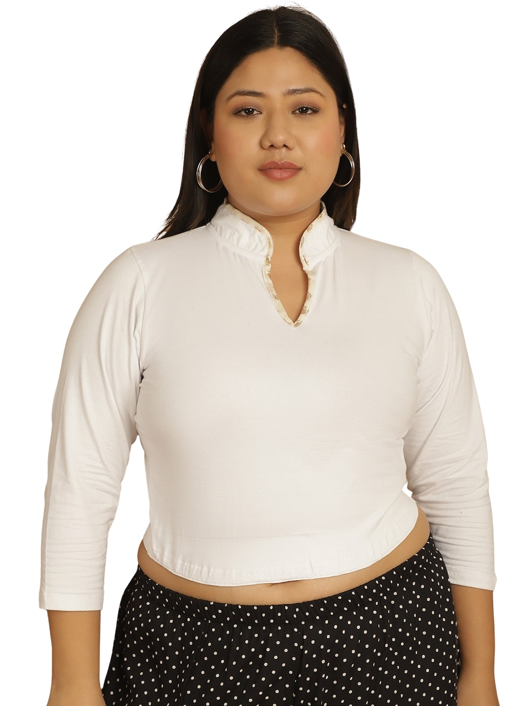 Plus Size Cotton Knitted Crop Top