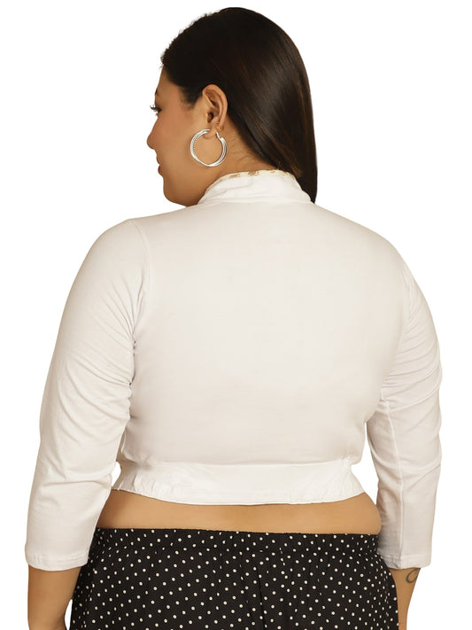 Plus Size Cotton Knitted Crop Top