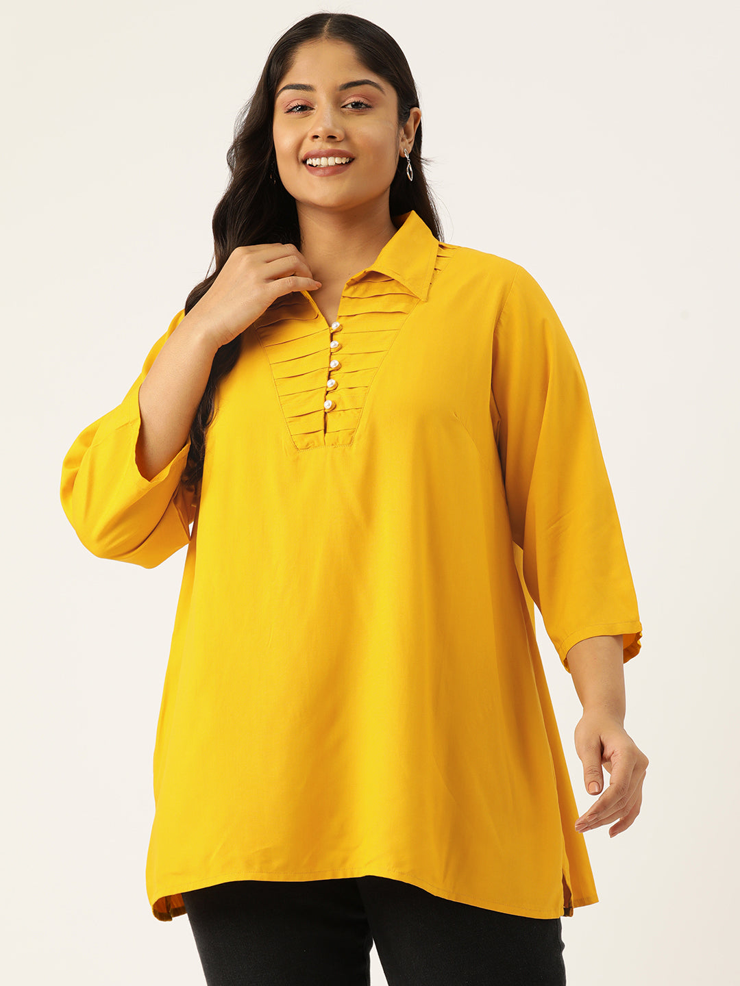 Plus Size Longline Woven Top