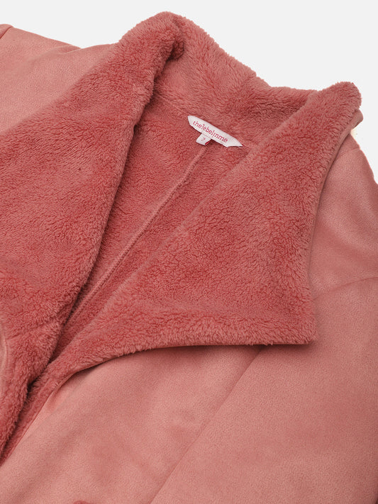 Open-Front Bonded Fur Jacket