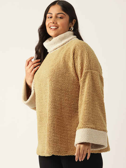 Cozy Contrast Turtle Pullover