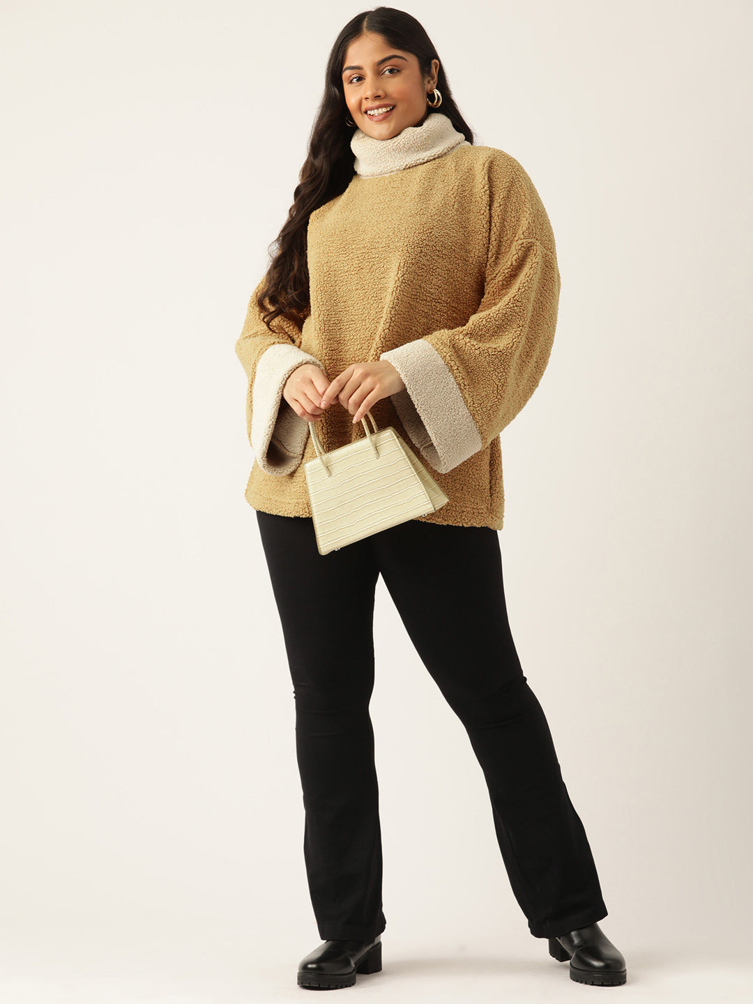 Cozy Contrast Turtle Pullover