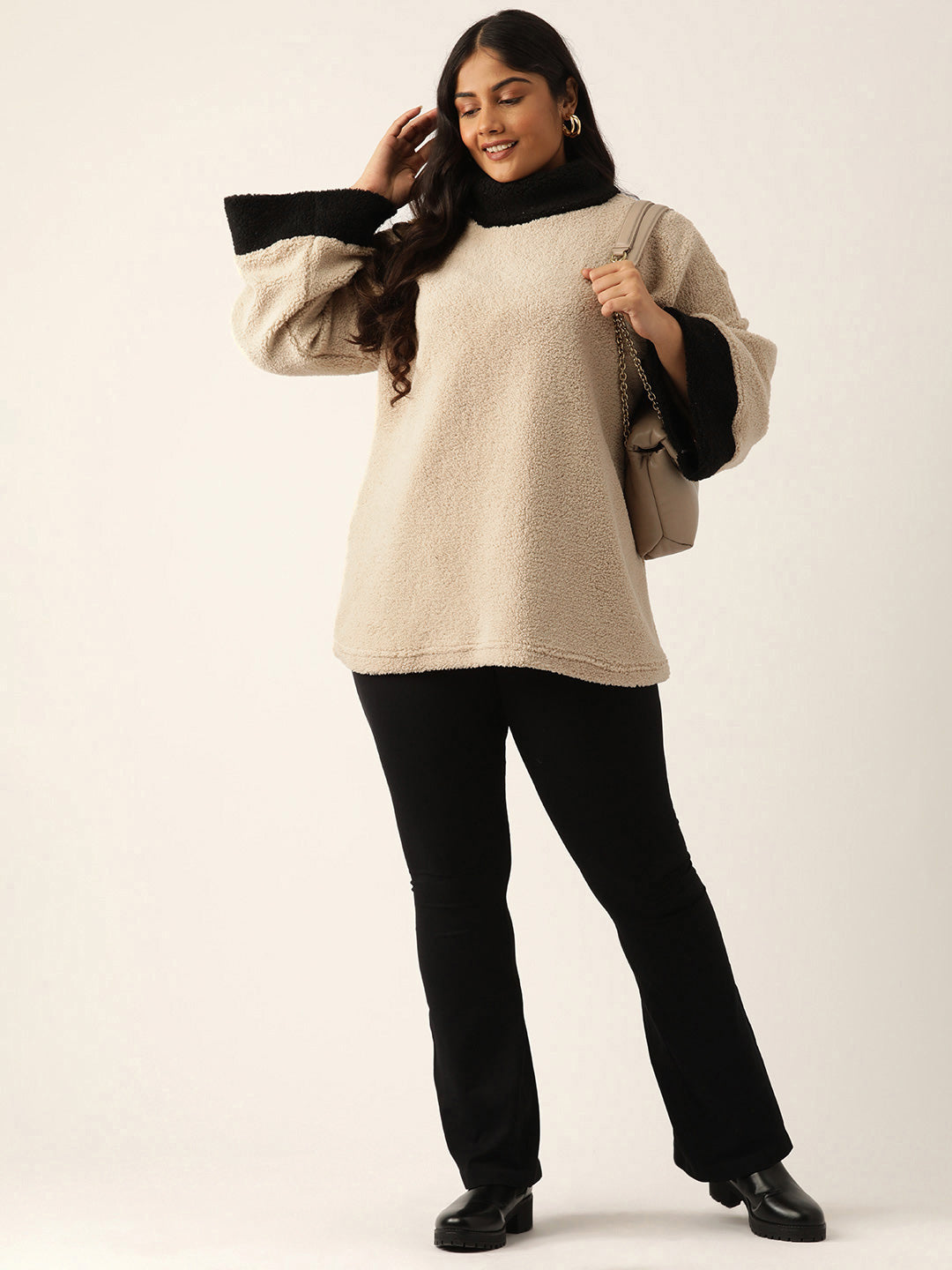 Cozy Contrast Turtle Pullover