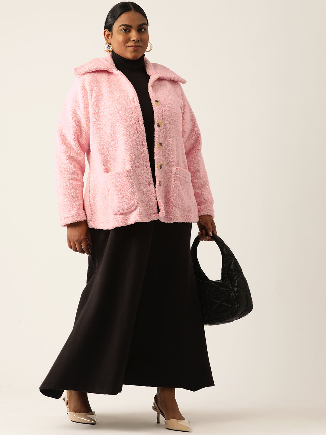 theRebelinme Women Fleece Oversized Tailored Jacket