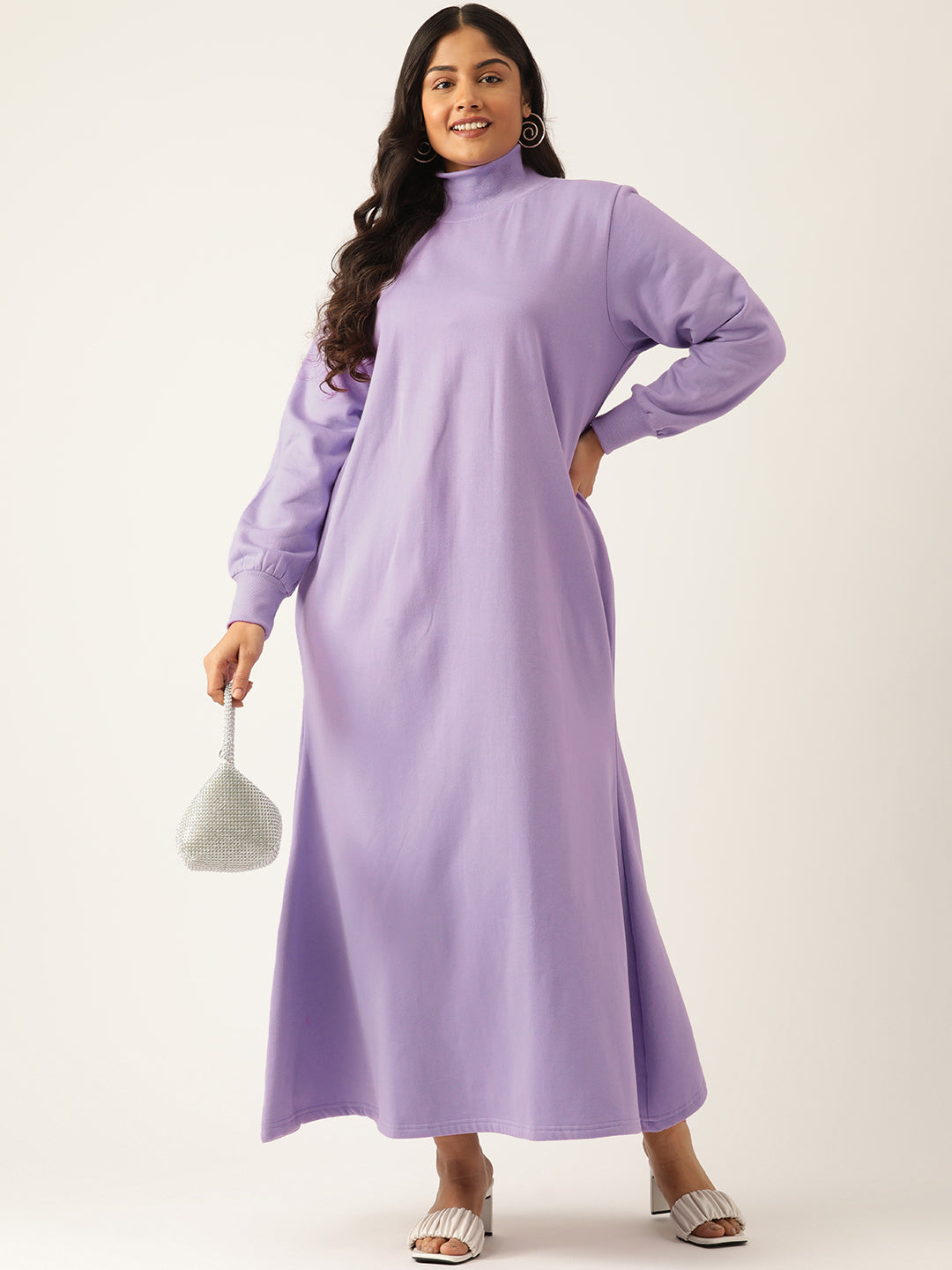 Bishop Sleeve A-Line Light Maxi Dress