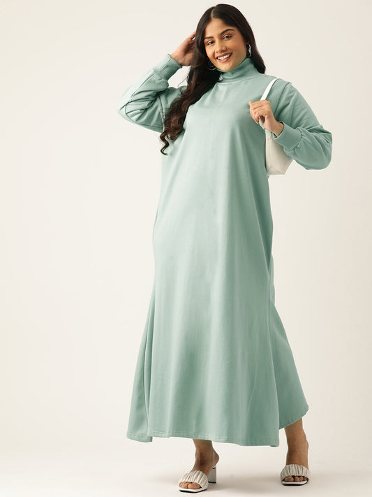 Bishop Sleeve A-Line Light Maxi Dress
