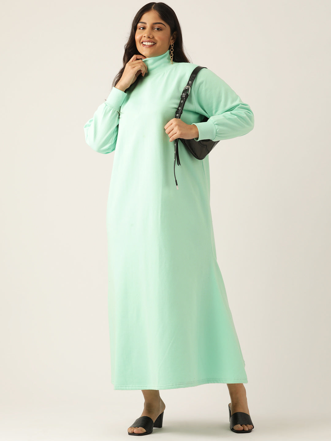 Bishop Sleeve A-Line Light Maxi Dress