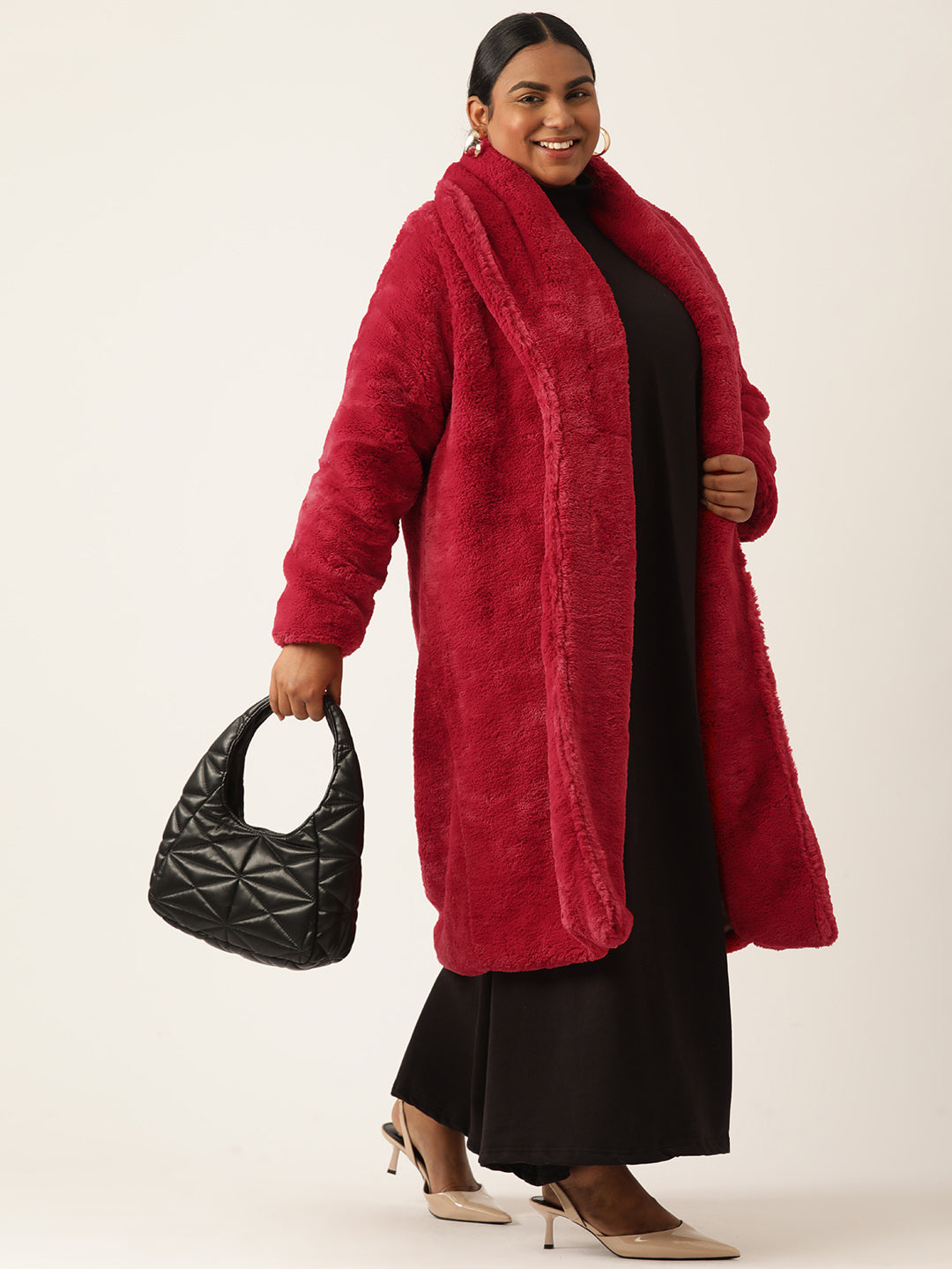 theRebelinme Women Plus Size Lightweight Longline Open Front Jacket