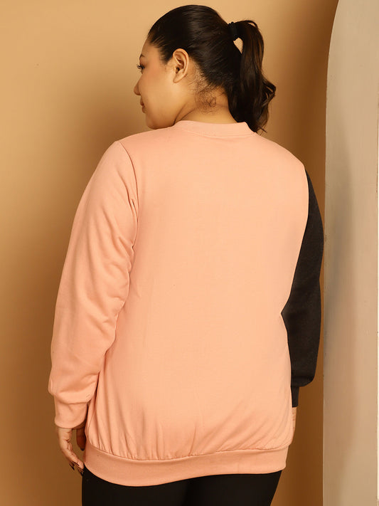 theRebelinme Women Colourblocked Fleece Open Front Jacket
