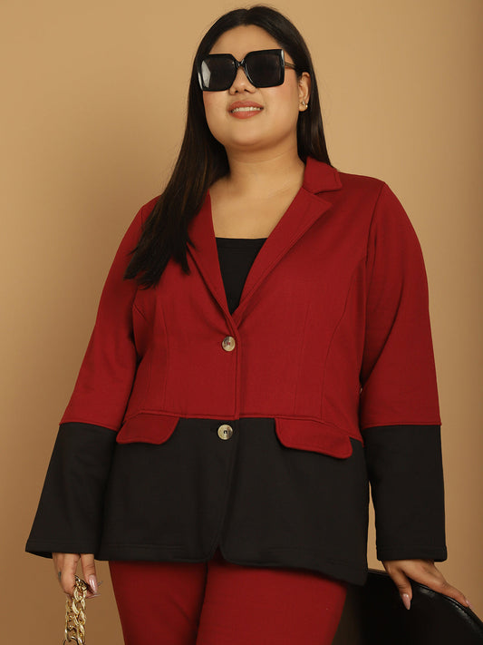 theRebelinme Women Colourblocked Fleece Open Front Jacket