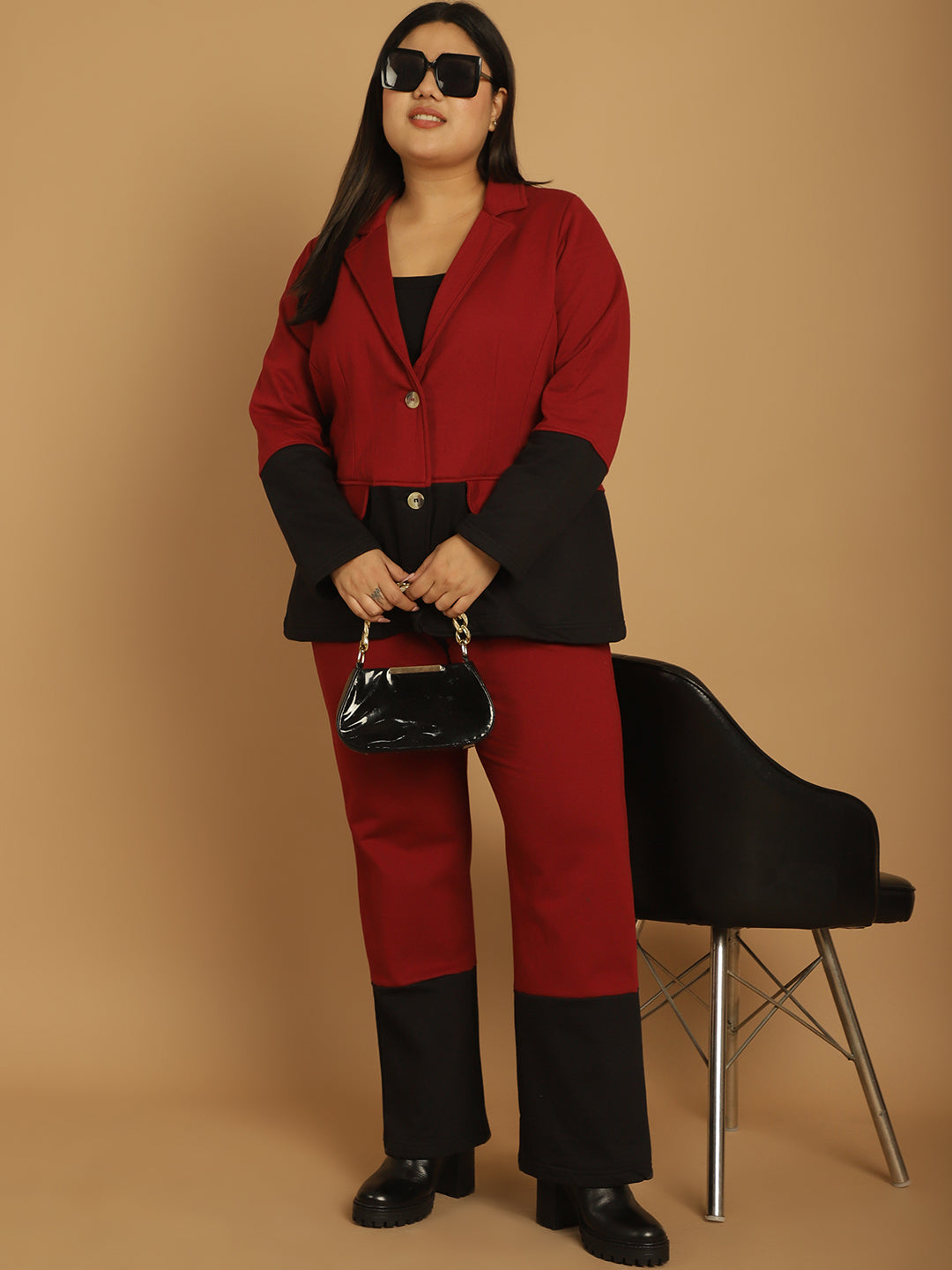 theRebelinme Women Colourblocked Fleece Open Front Jacket