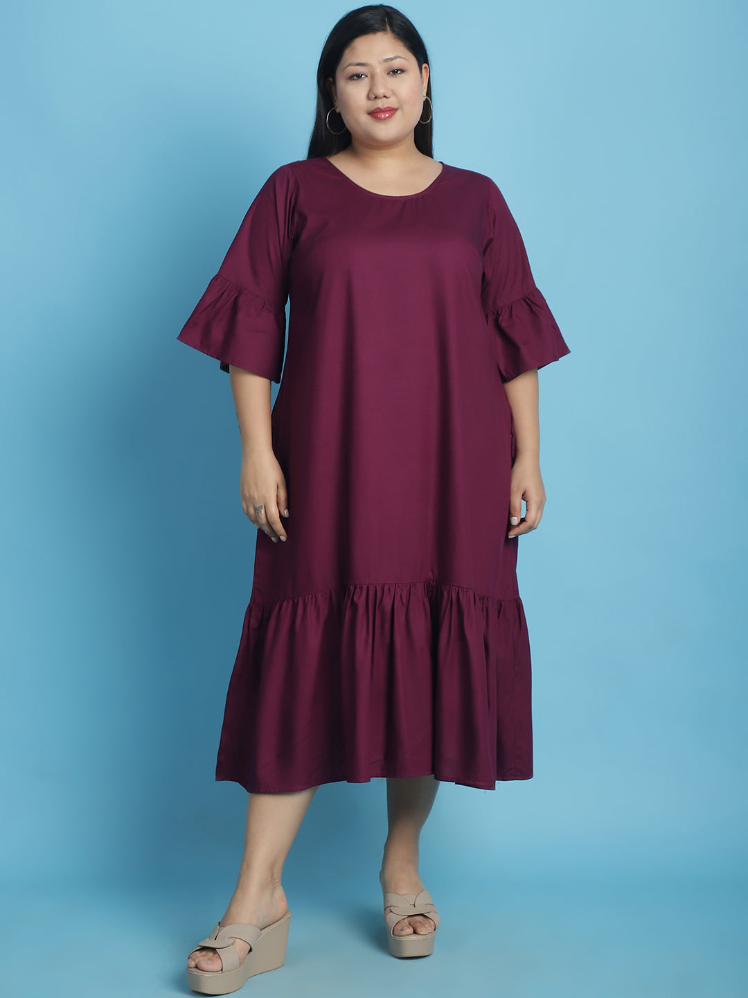 Plus Size A-Line Midi Dress