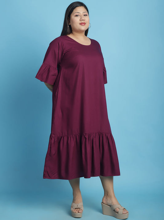 Plus Size A-Line Midi Dress