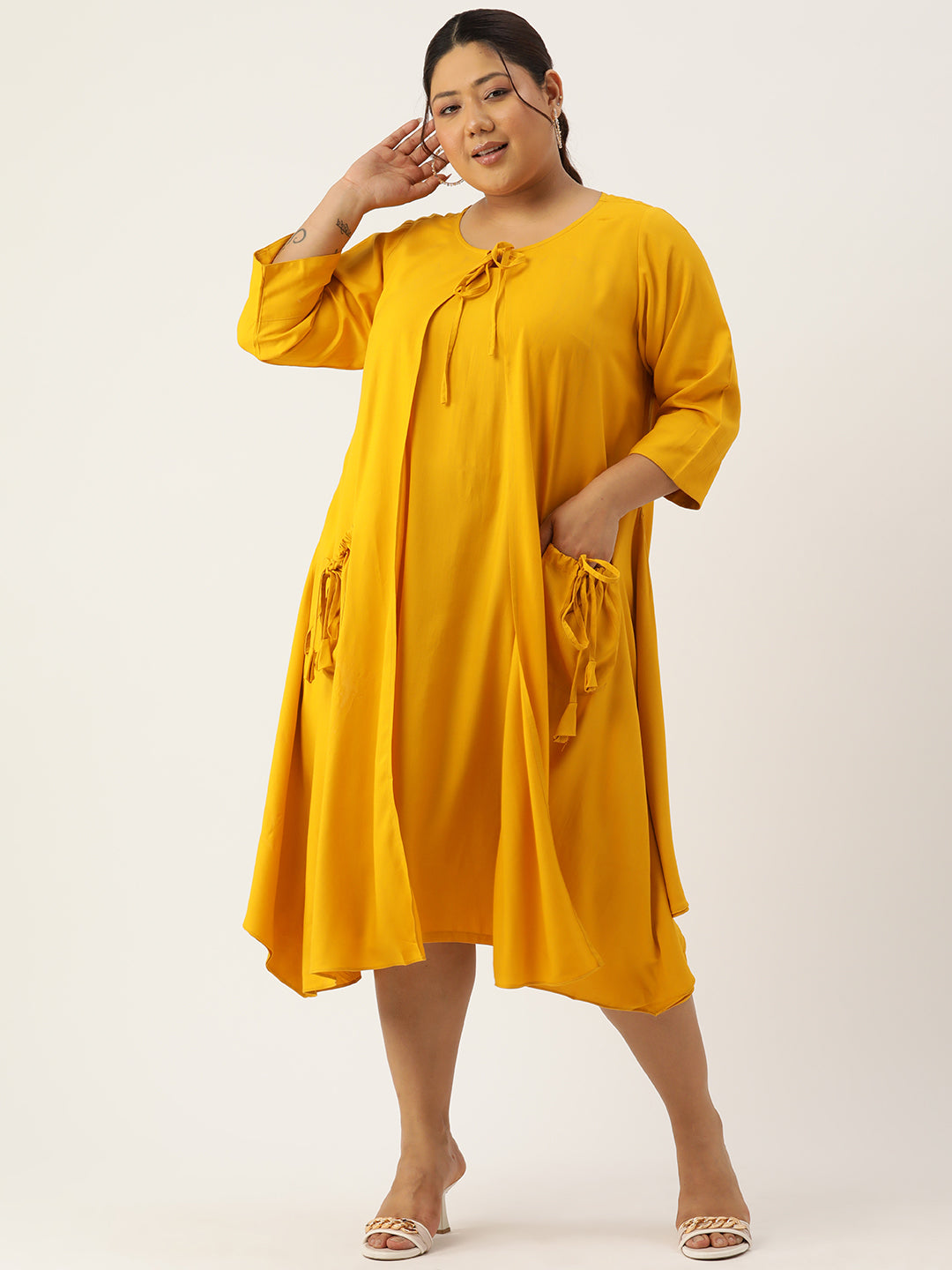 Plus Size A-Line Layered Dress