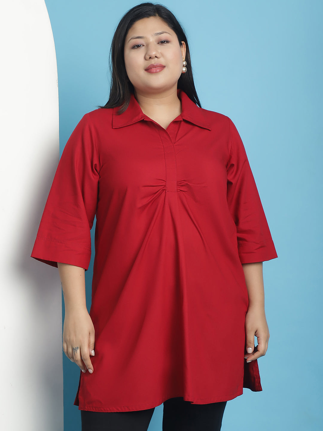 Plus Size Ruched Detail Top