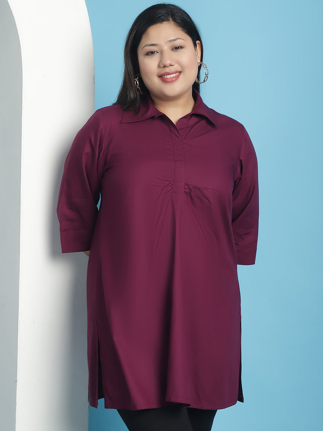 Plus Size Ruched Detail Top
