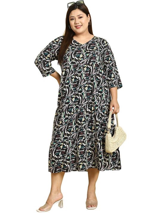 Plus Size A-Line Midi Dress
