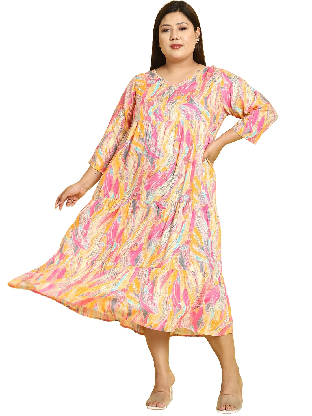 Plus Size A-Line Midi Dress