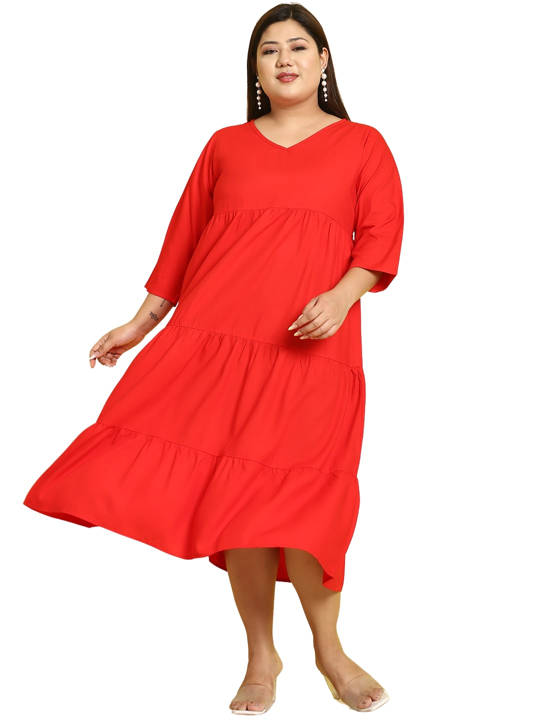 Plus Size A-Line Midi Dress