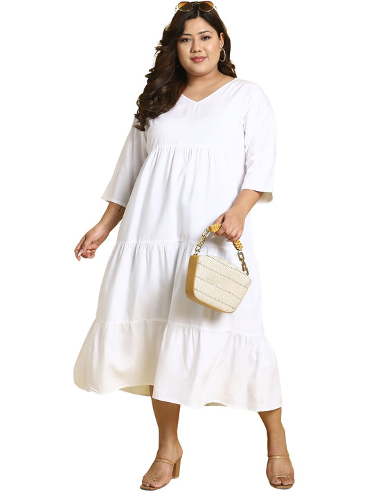 Plus Size A-Line Midi Dress