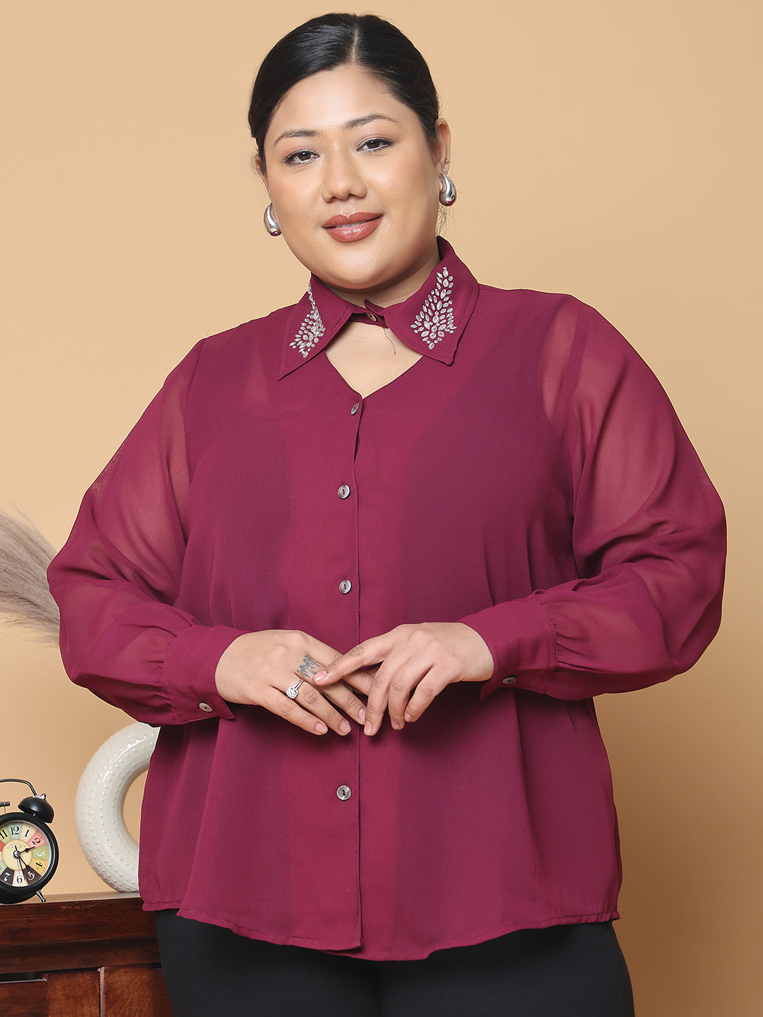 Plus Size Georgette Shirt