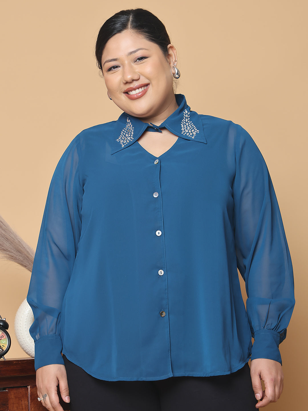Plus Size Georgette Shirt