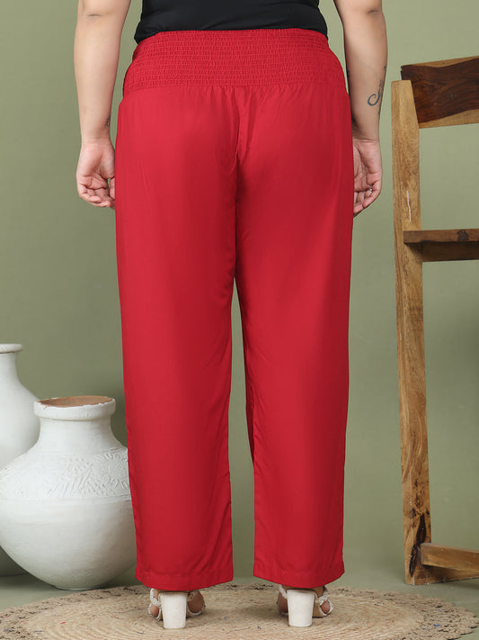 Relaxed Stretch Plus Size Women’s Bottom Wear Trouser