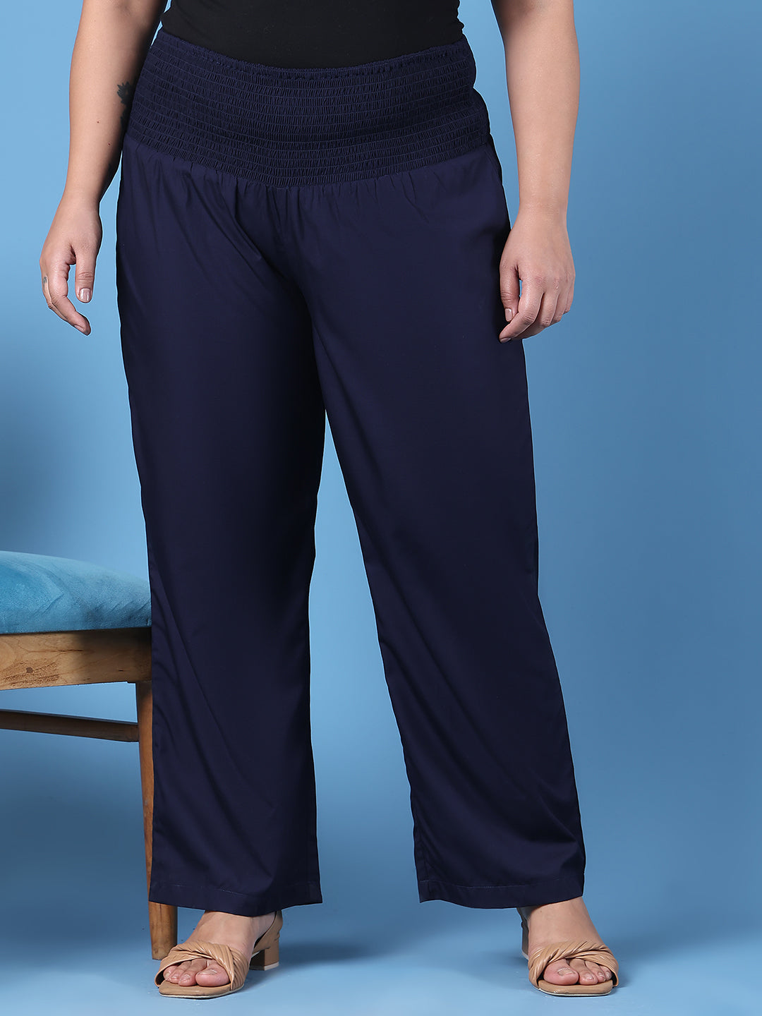 Relaxed Stretch Plus Size Women’s Bottom Wear Trouser