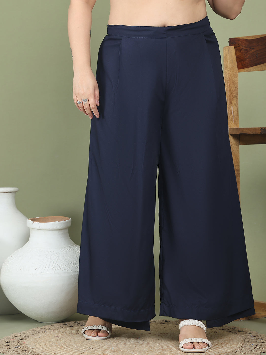 Relaxed Stretch Plus Size Women’s Bottom Wear Trouser
