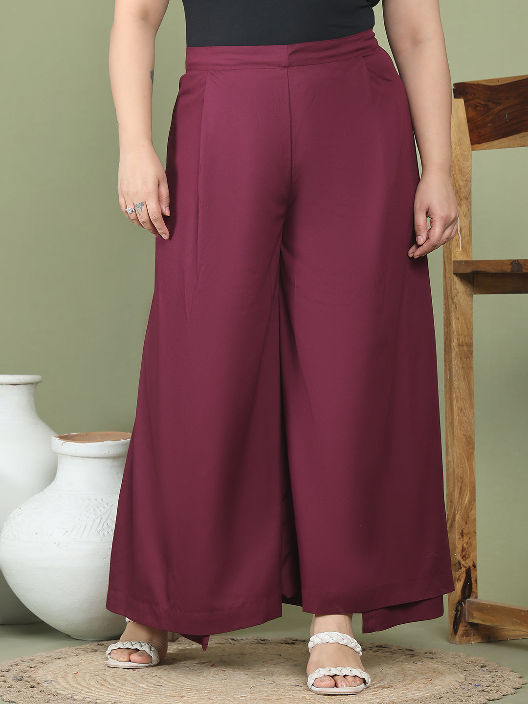 Relaxed Stretch Plus Size Women’s Bottom Wear Trouser