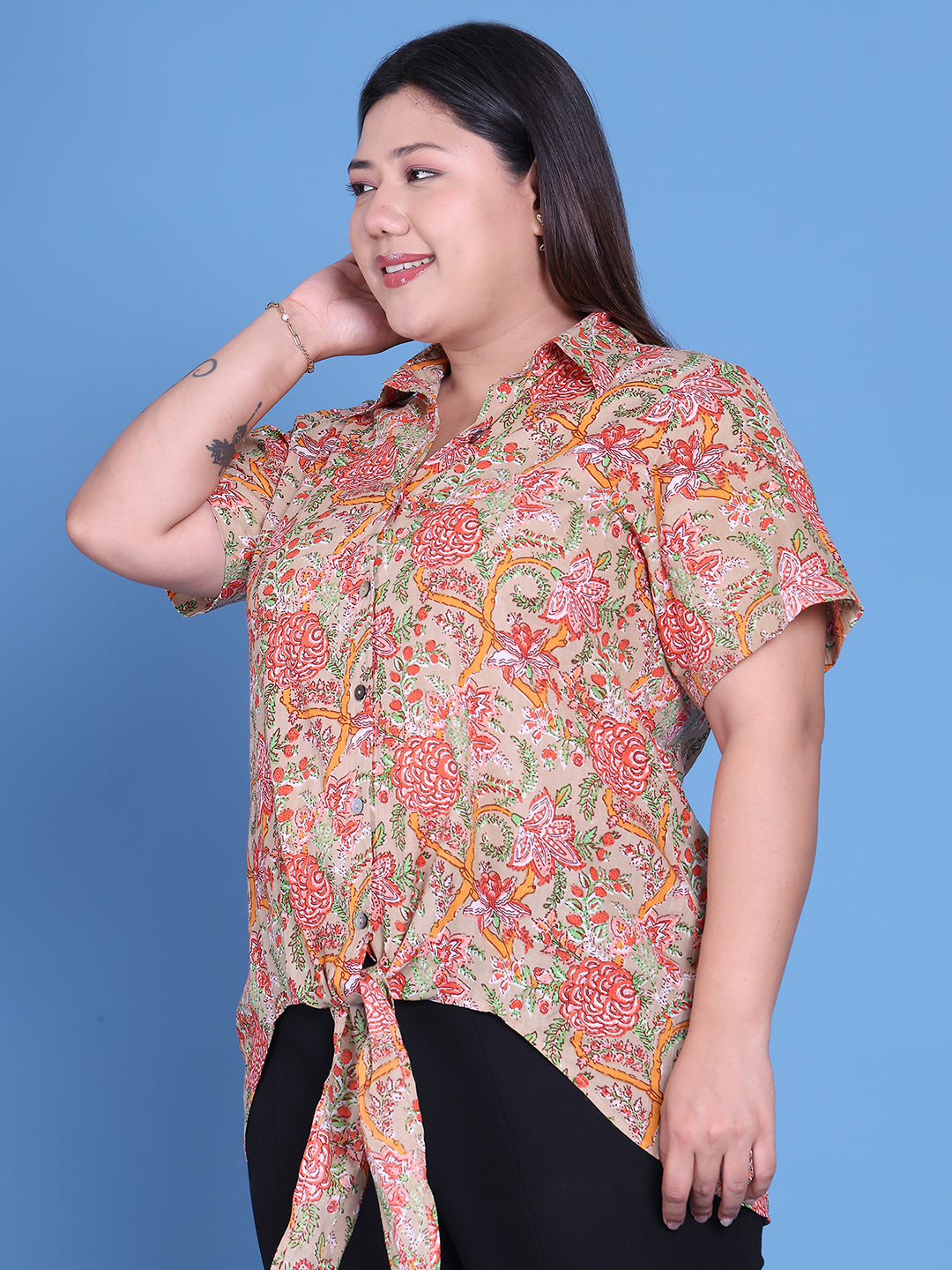 theRebelinme Women Floral Printed Casual Shirt