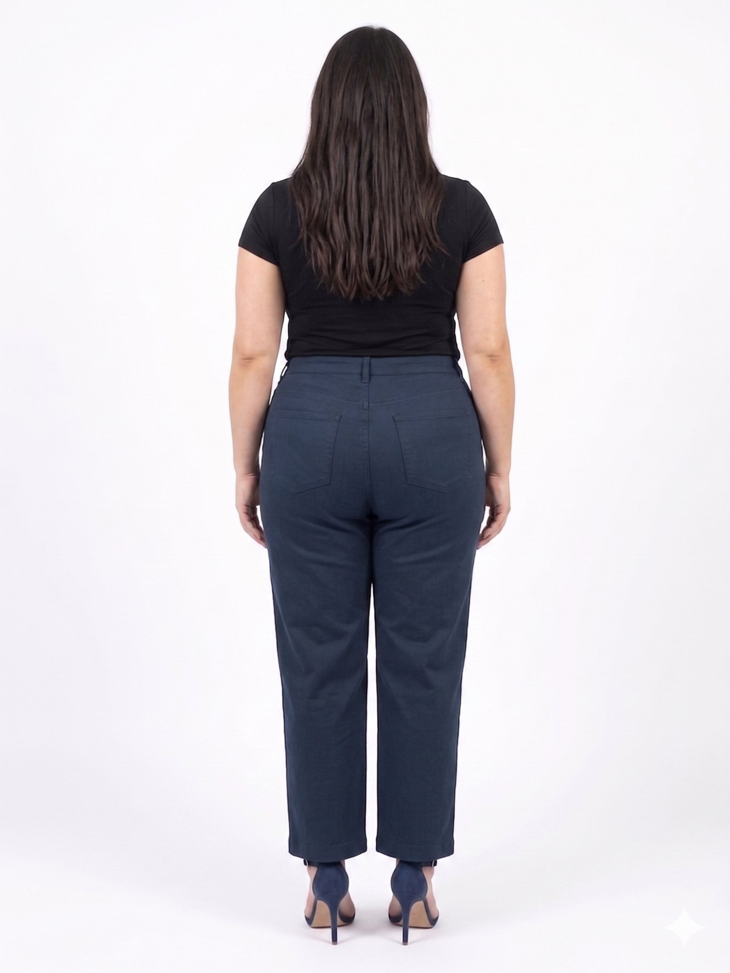 High-Waist Straight Fit Cropped Trousers for Women