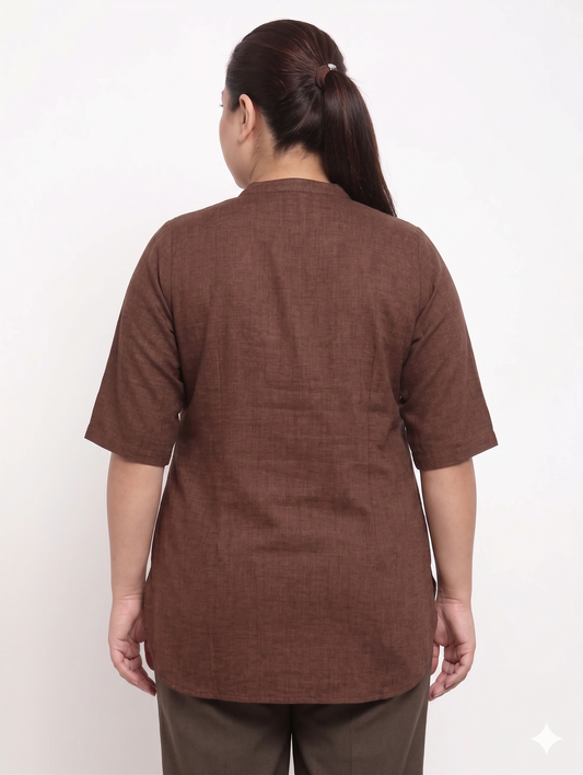 Elegant Embroidered Plus Size Tunic Top