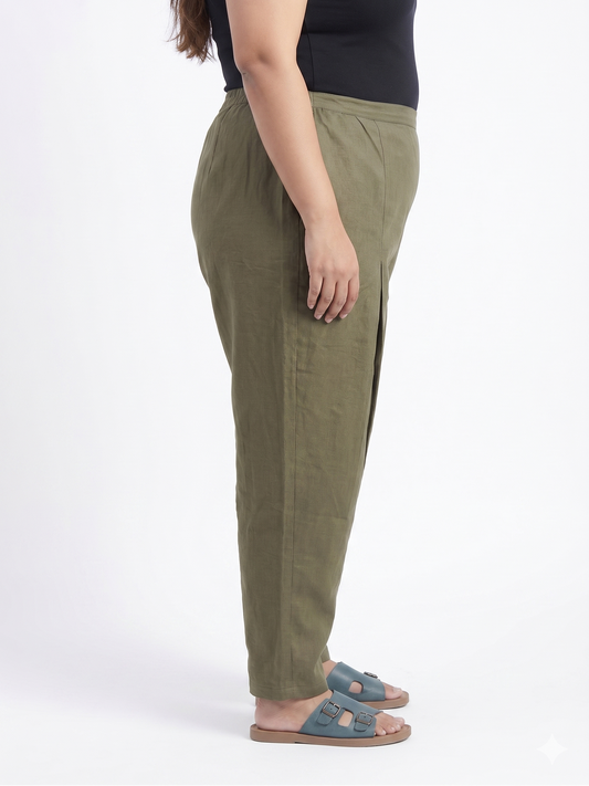 Straight-Fit Pleated Trousers