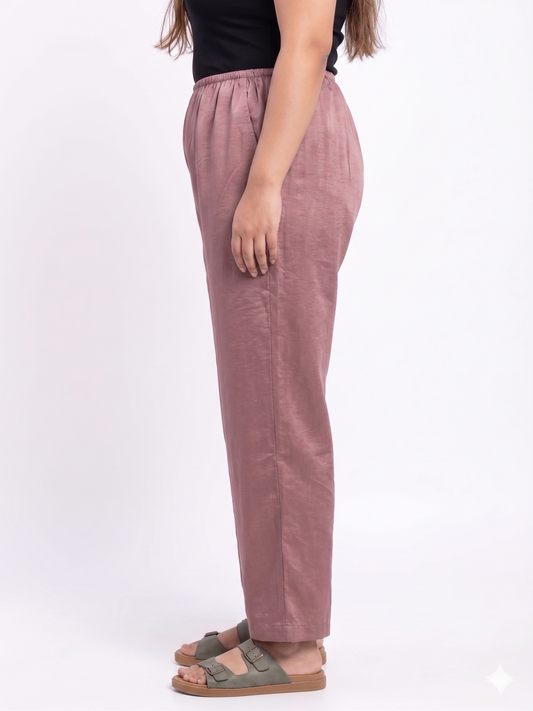 Plus Size Washed Satin Pants