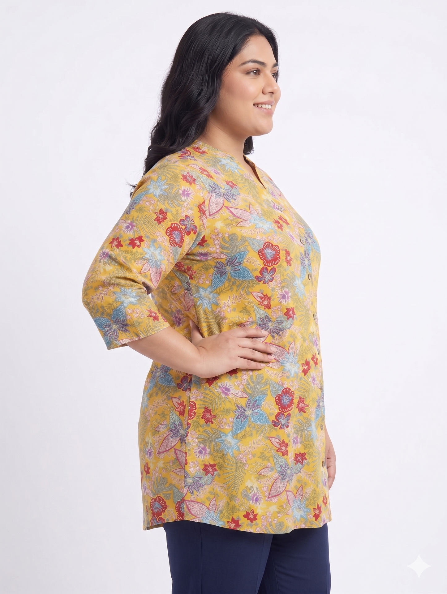 Yellow Floral Casual Top