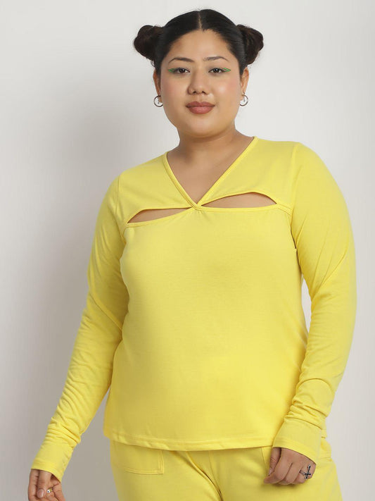 Noir Line Cutout Top