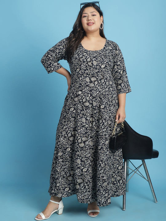 Plus Size A-Line Maxi Dress