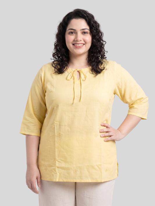 Everyday Comfort Embroidered Cotton Top