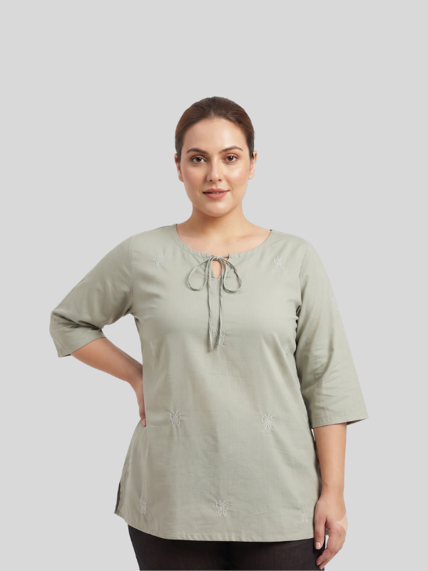 Everyday Comfort Embroidered Cotton Top
