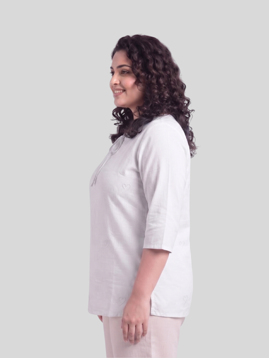 Everyday Comfort Embroidered Cotton Top