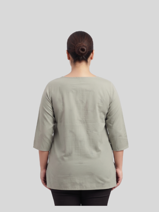 Everyday Comfort Embroidered Cotton Top