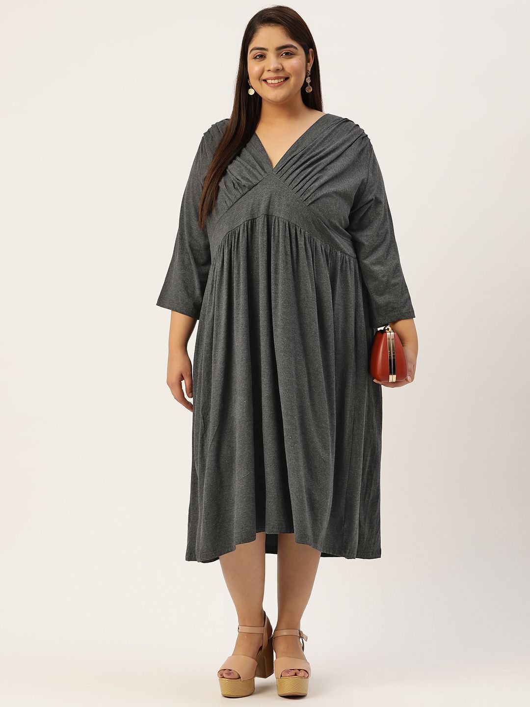 Plus Size A-Line Midi Dress